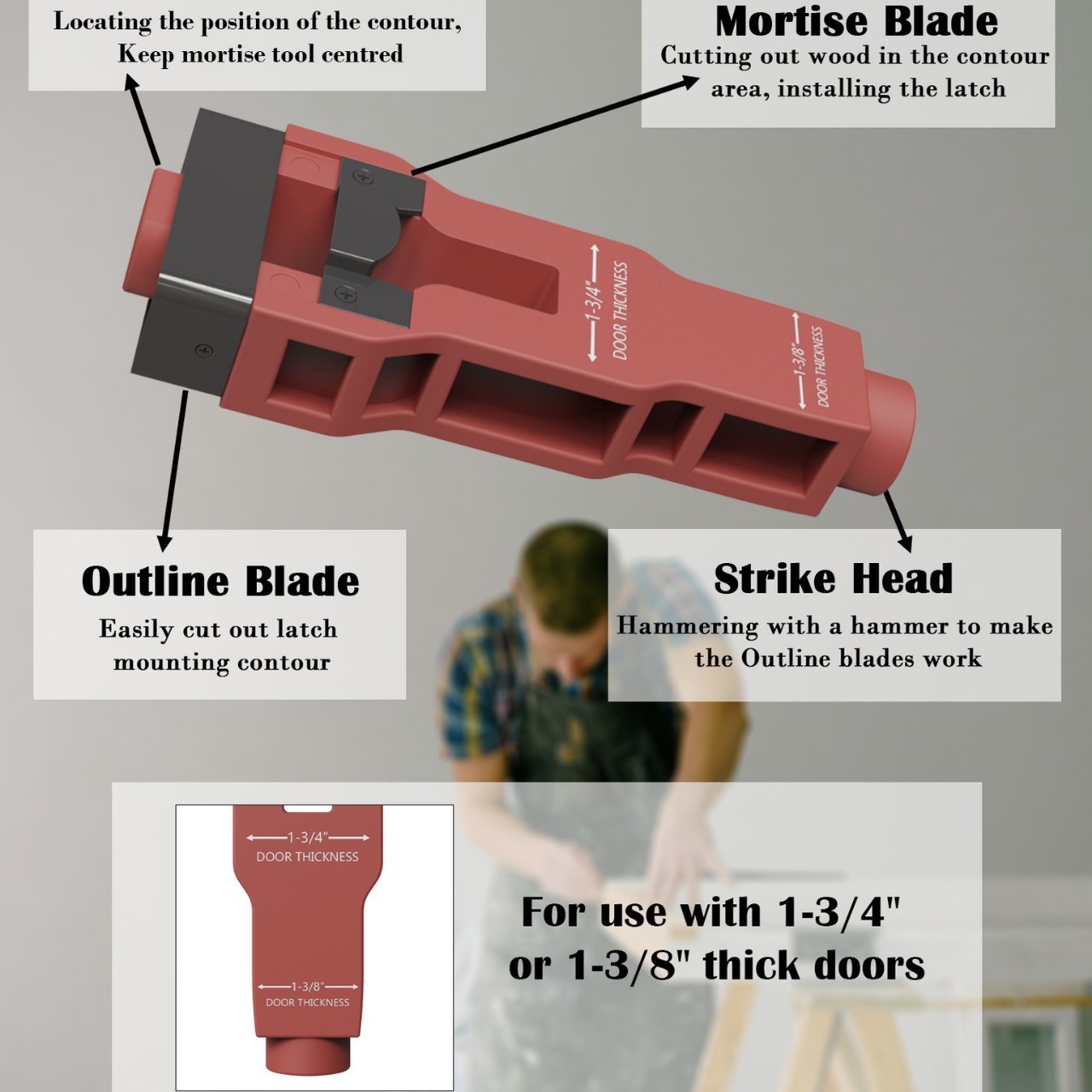 Kit de Herramientas para Instalar Pestillos de Puerta en Stock, para Ayudar a Remover Materiales