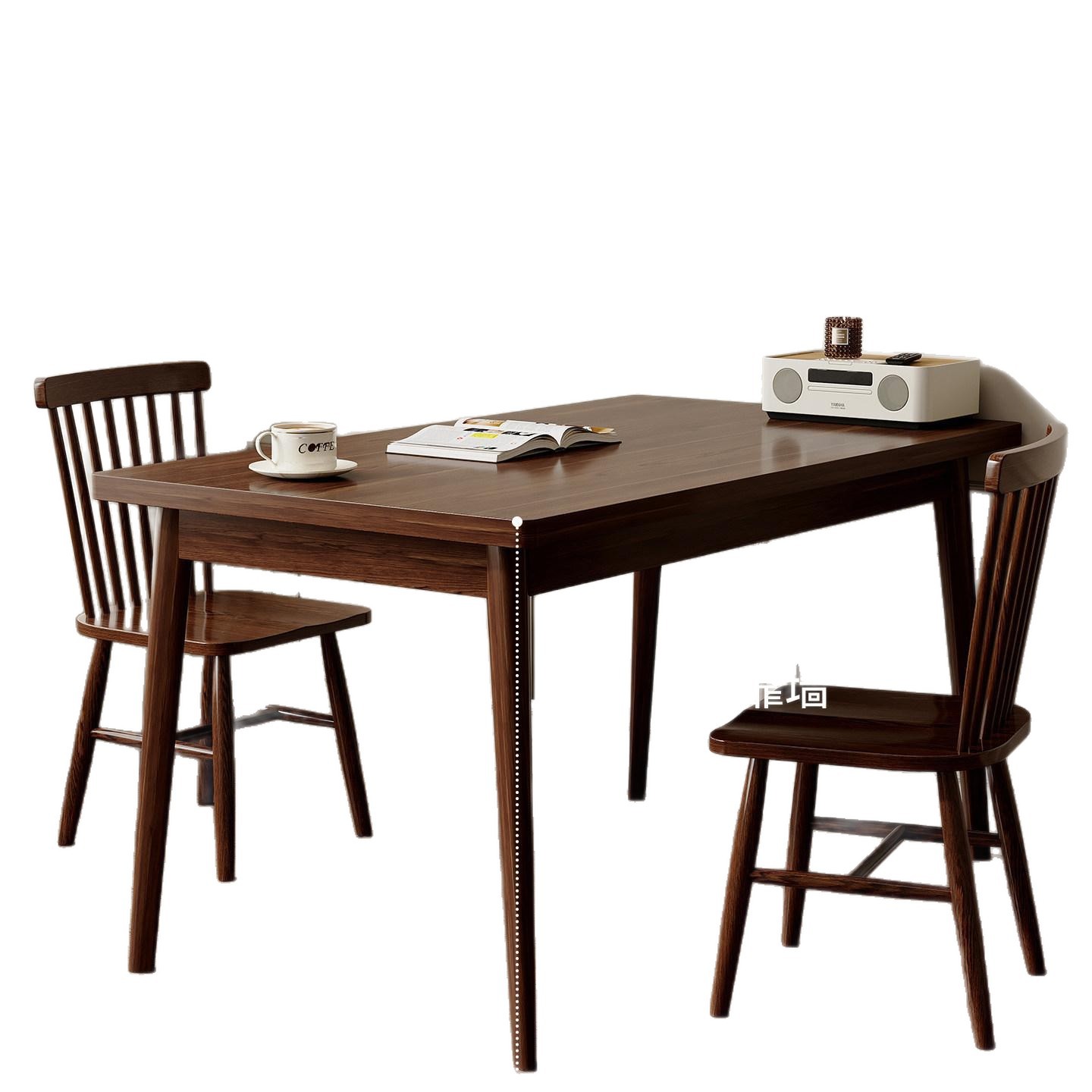 Mesa de comedor de madera maciza rectangular, hogar pequeño, mesa de comedor, sala de estar, mesa larga, mesa de comedor, mesa de alquiler, combinación de mesa y silla