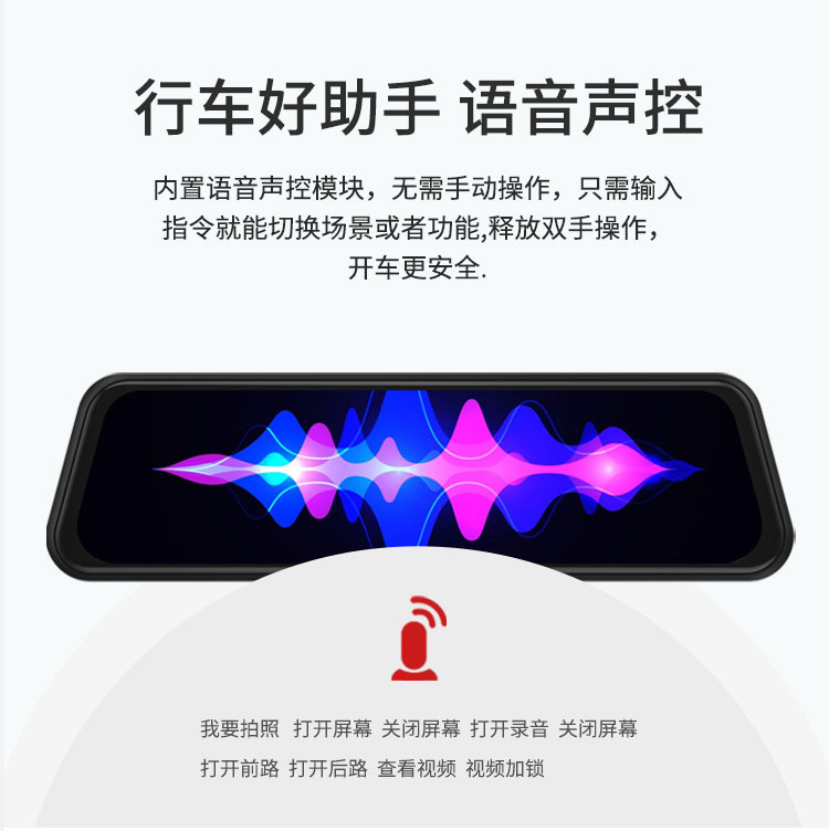 Intelligent Voice-Controlled 1080P HD Reverse Camera 4-Pin Rear Camera Full-Screen Streaming Dash Cam