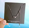 Silver brand small design necklace stainless steel, Japanese and Korean, simple and elegant design, wide color palette, internet celebrity