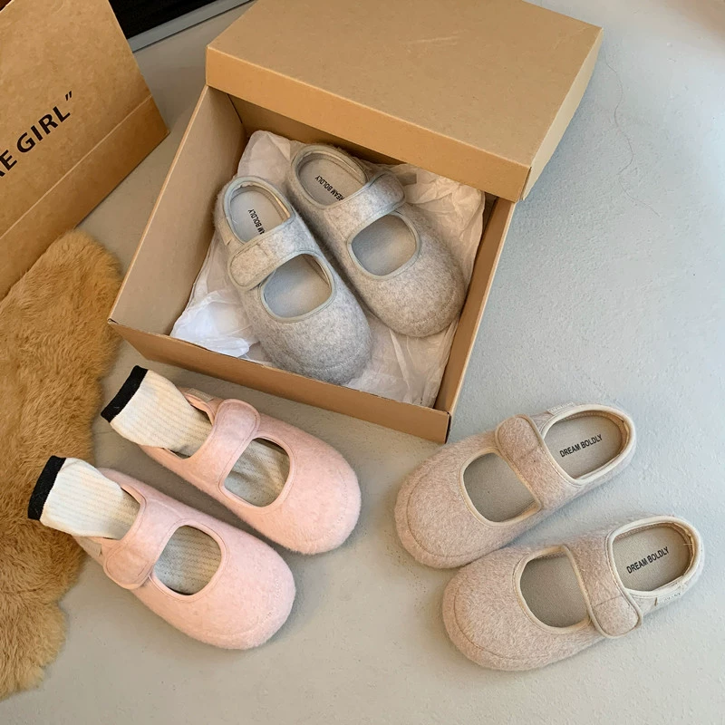 Flat -bottom leisure one -footed Baotou semi -slippers Women wearing shallow mouth Mary Zhen shoes Lazy single shoes