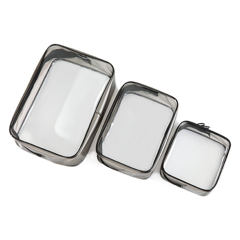 Pvc transparente impermeable bolsa de cosméticos bolsa de lavado de viaje portátil en stock al por mayor logotipo personalizable bolsa de almacenamiento multifuncional