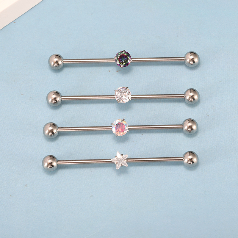 Pointed titanium steel lip stud product view