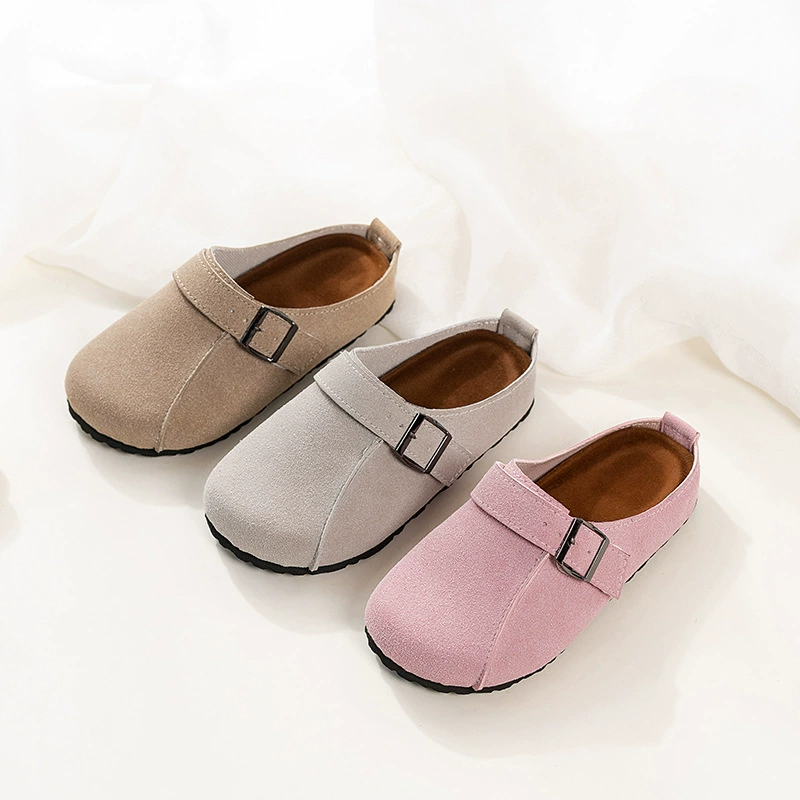 Детские тапочки Baotou Boken, весна-осень 2025, новые полуслипоны с мягкой подошвой, домашняя мода, модные тапочки без застежек