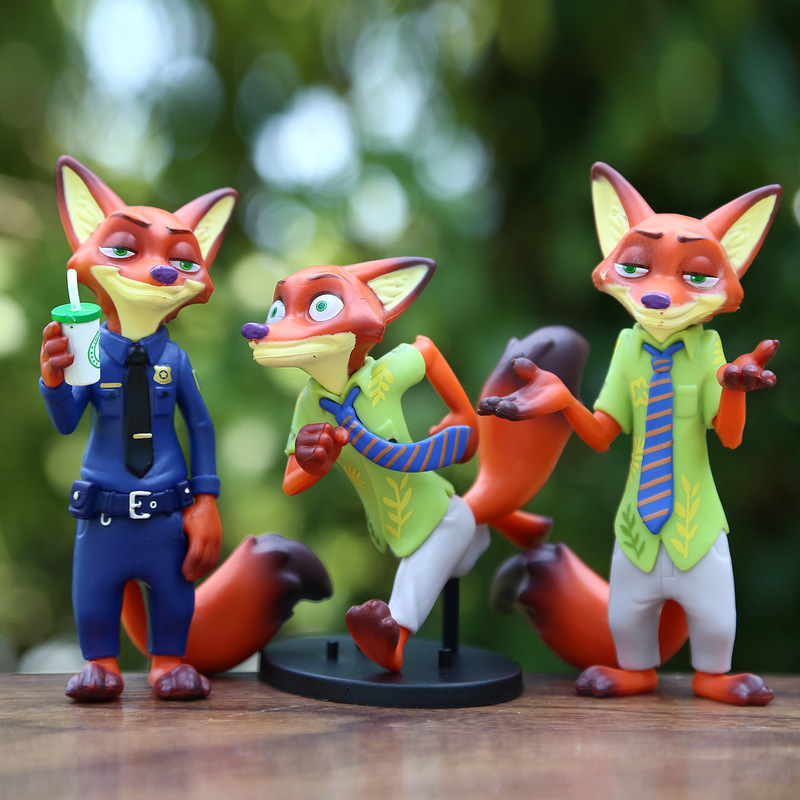 新しい動物公園ウサギとキツネの人形漫画交通警察ウサギクリエイティブ DIY 装飾小さな装飾品|undefined