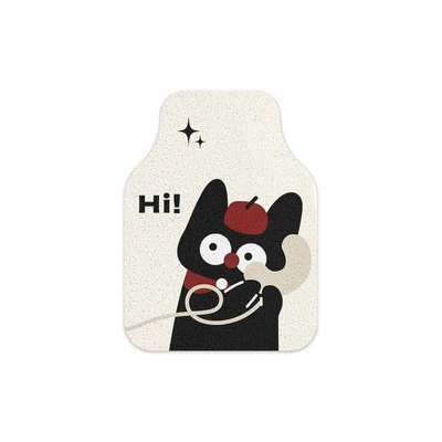 Cute cartoon simple style puppy: Avtomobil döşəmə paspasları - kitten-telephone-single-front-row-silk-loop-5060cm1923