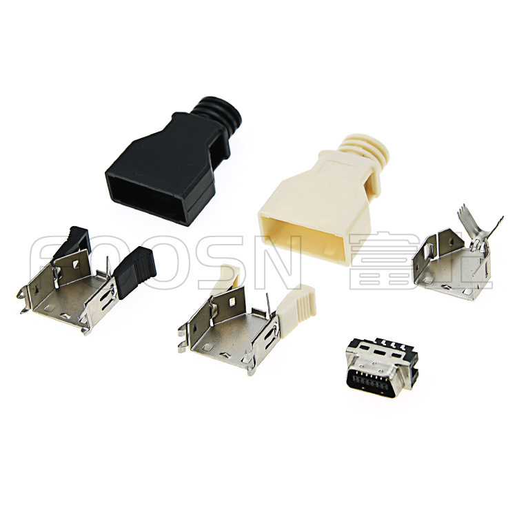 SCSI/HPCN连接器 伺服线接口 14芯 卡勾按键式 焊线公头