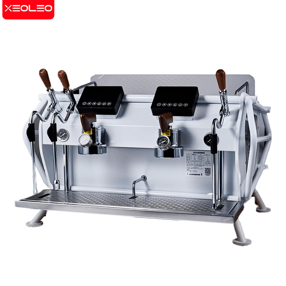 Cafetera automática italiana importada, cafetera de doble cabezal, motocicleta comercial KS821, cafetera espresso