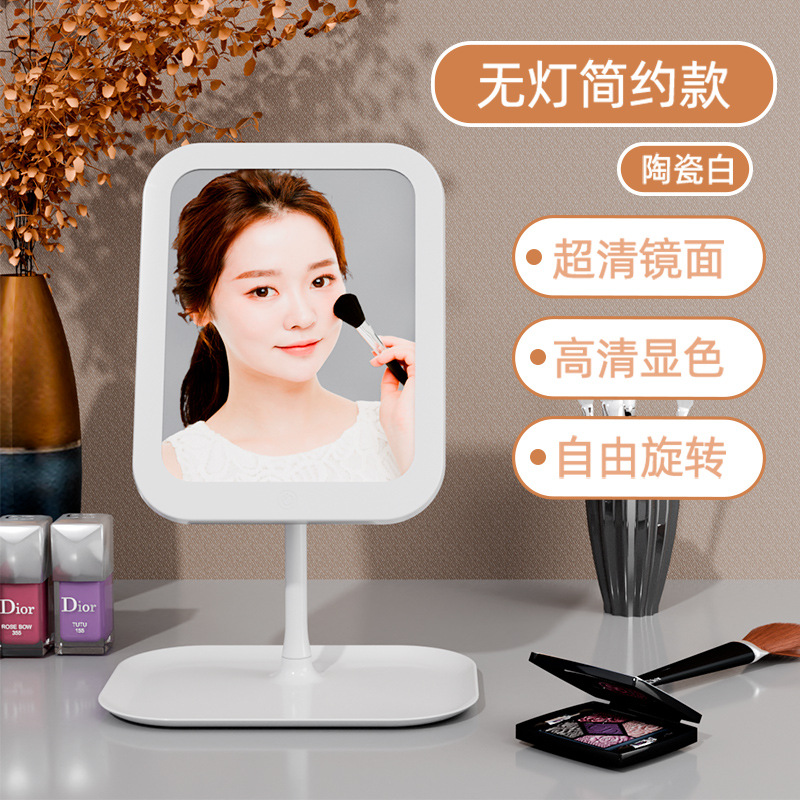 Espejo de maquillaje LED multifuncional de escritorio bandeja de almacenamiento de escritorio espejo de maquillaje de escritorio espejo de maquillaje de mejora de iluminación espejo de maquillaje