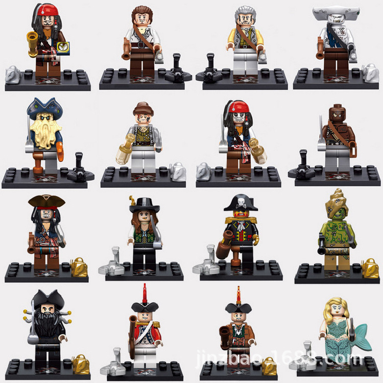 Foreign Trade Single Model for Sale Ksz515 Ksz518 Movie Character Pirates of the Caribbean Series Building Block Minifigure Assembly