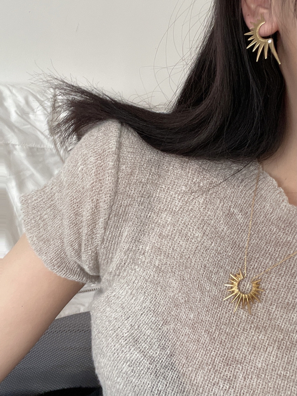 INS Style Sun Titanium Steel Plating Pendant Necklace_colorza_6