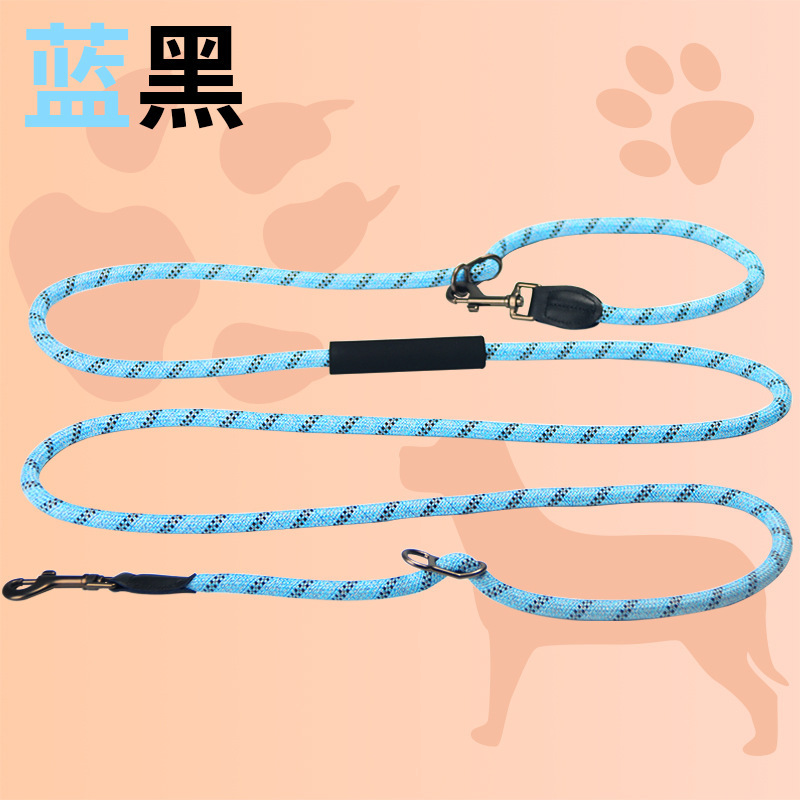 Correa de perro de doble cabeza de algodón y lino reflectante transfronterizo nuevo con agarre multifuncional crossbody cintura correa de correr