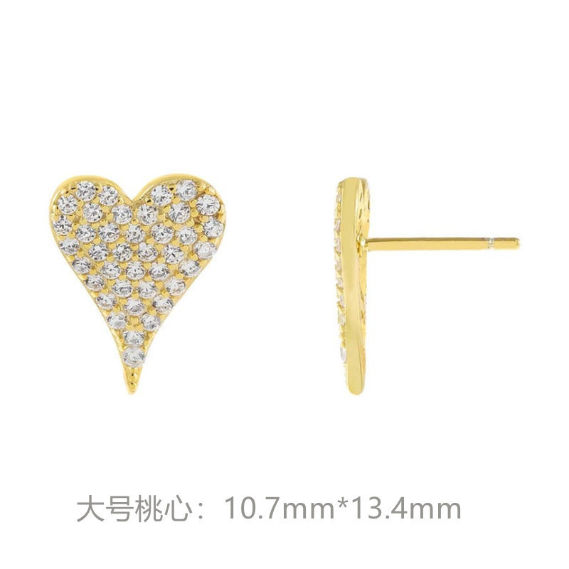 Fashion Simple Copper Inlaid Zircon Long Heart Earrings display picture 6