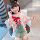 2024 Girls dress Baby Summer New Three-Dimensional Princess T-Shirt Dress Western Style Hundred Towers Cartoon Cute Trend
