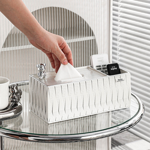 New removable tissue box ceramic simple style household tissue box personalized living room light luxury face towel storage box