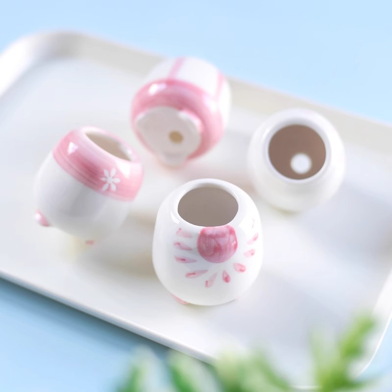 ミニ親指盆青花日韓かわいいシンプルな手描きの洗練された小さな植木鉢育苗制御型生石花陶磁器盆|undefined