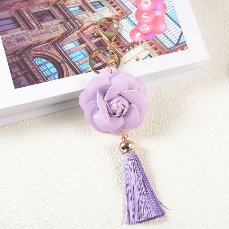 Daily, Street Occasion Vintage Style Simple Style Flower Pu Leather Unisex Bag Pendant Keychain
