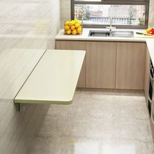 原木色可折叠免打孔置物架-简约现代厨房收纳解决方案