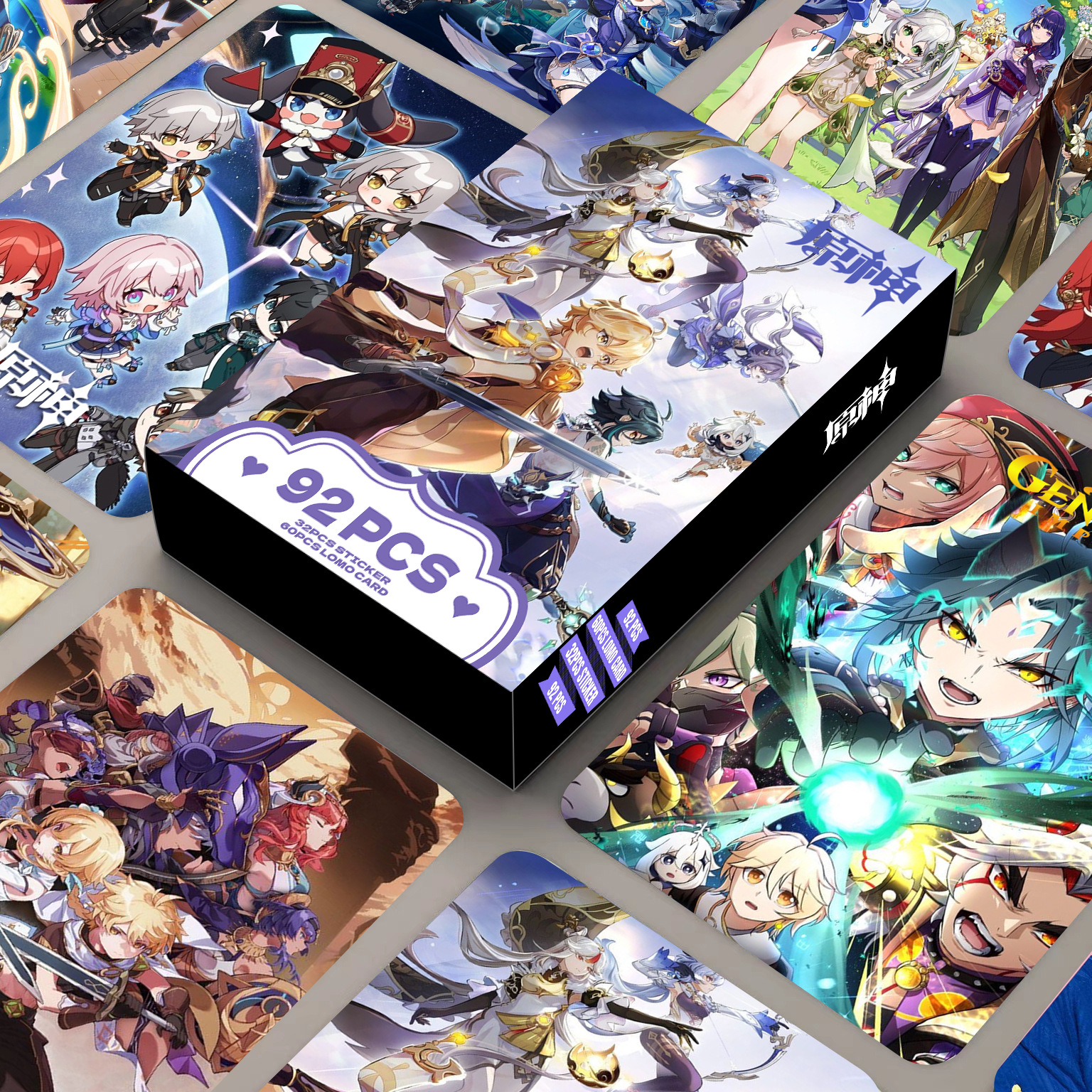 92PCS High-Definition Color Printed LOMO Cards, GenshinConcert Dual-Sided Photo Cards, Anime Accessories, Greeting Cards, Stickers, Collectible Cards