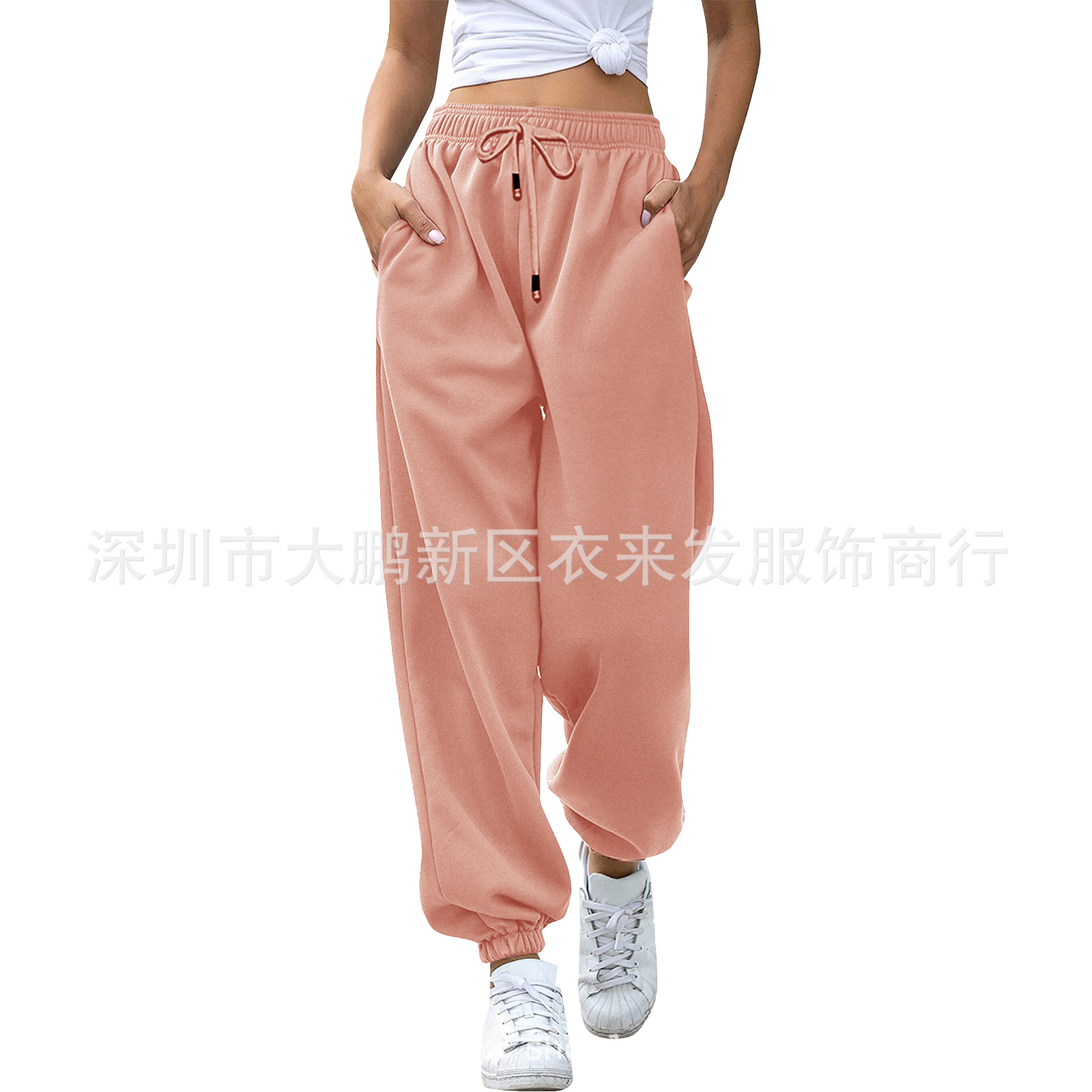 2023 Amazon japonés suéter pantalones de cintura alta harén de bolsillo de las mujeres Pantalones deportivos casuales 9 color 5 tamaño image 14