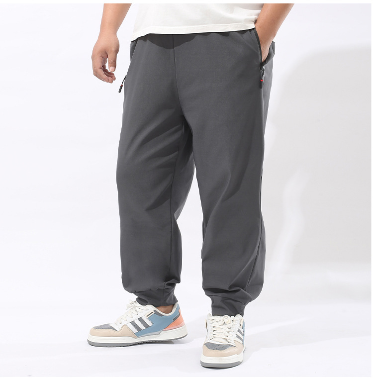 Gray zippered leg pockets