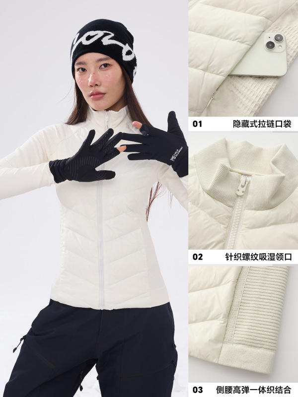 新款滑雪羽绒短内胆女款秋冬冲锋衣外套保暖中间层修身打底瑜伽服|undefined