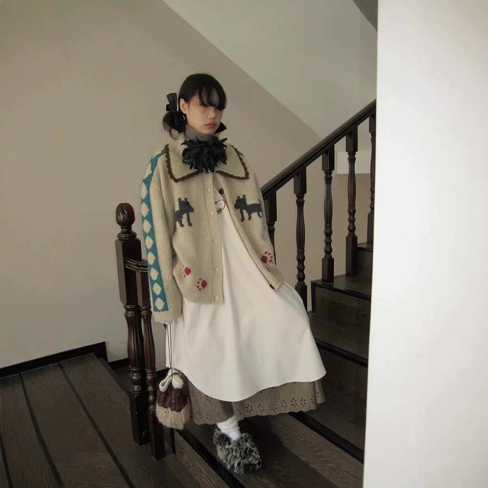 Sweater, jacket, retro cardigan, 2024 years