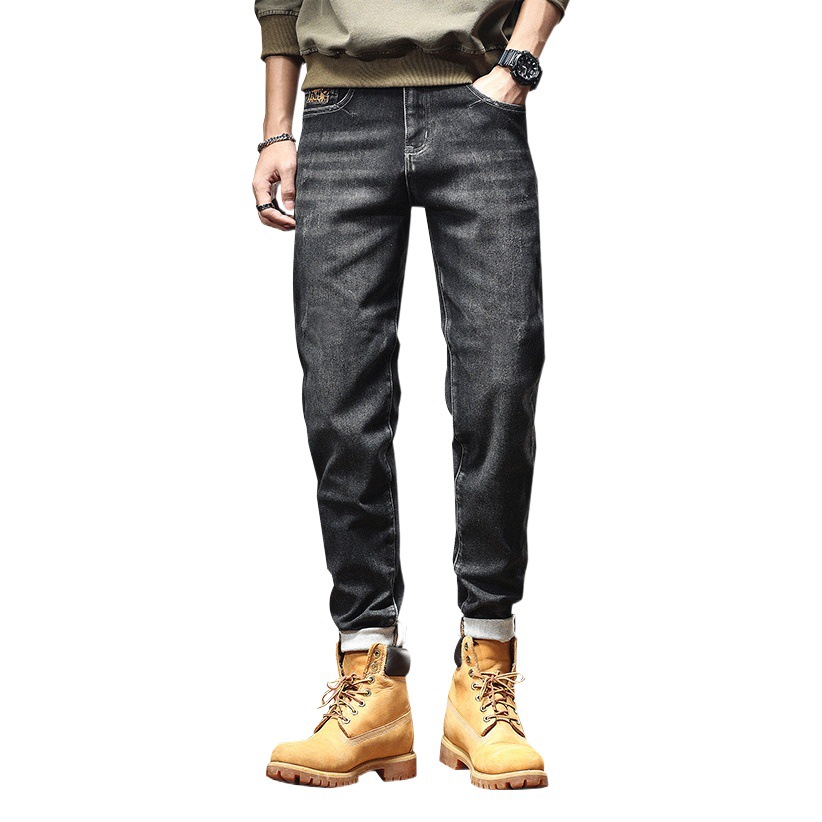 Large Size Men's Autumn New White Wear Retro Harlan Jeans Men's Loose Plus Size Stretch Leggings