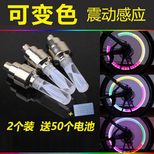 自行车气门灯震动感应七彩气嘴灯山地车装备配件夜骑闪光灯厂批发