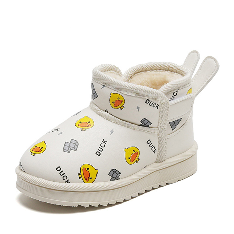 Invierno lana forrado botas de nieve masculina y femenina niños botas de dibujos animados antideslizante Niño Zapatos de algodón impermeable bebé botas calientes