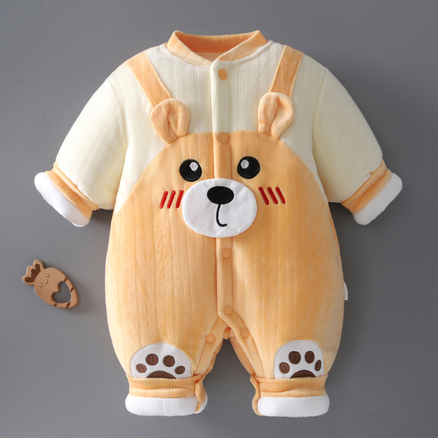 婴儿加厚冬装连体衣宝宝棉衣棉服新生幼儿冬季衣服超萌外出服哈衣