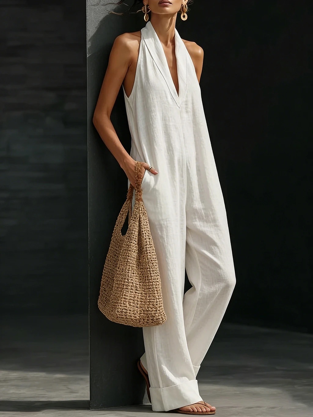 Women's Clothing Women's Sleeveless Jumpsuit Style Best Selling Simple Elegant Comfortable For Formal & Casual_ecoleips.com