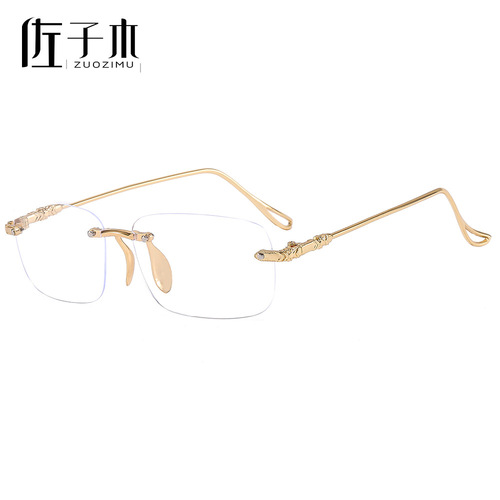 Anti-blue light reading glasses  new fashion frameless edge-cut reading glasses high-definition reading glasses for the elderly