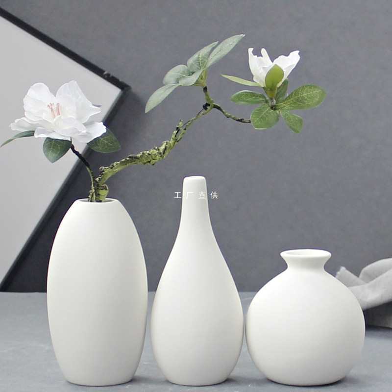 Nordic INS ceramic vase white plain bottle scrub sketch small home…