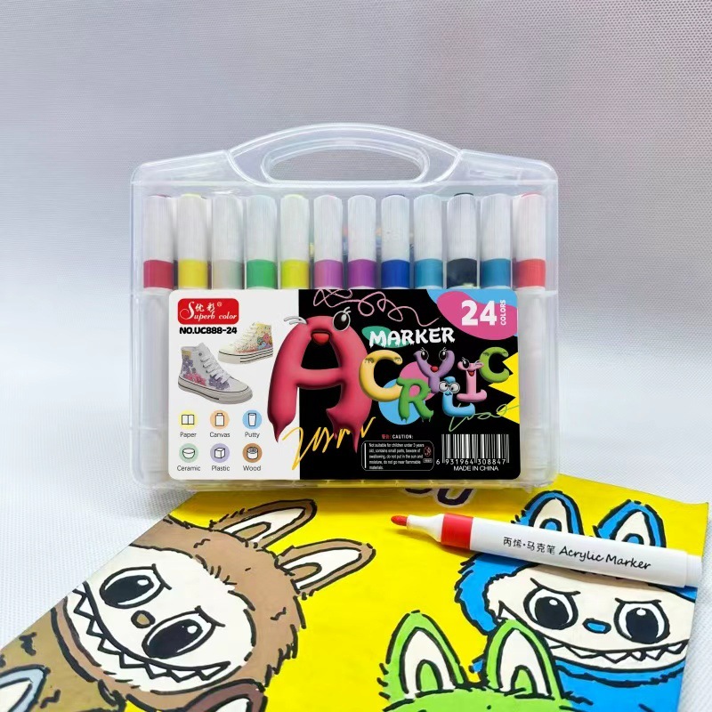 marcador de acrílico pincel de dibujo de arte pincel de graffiti pincel impermeable papel plegable pincel de color