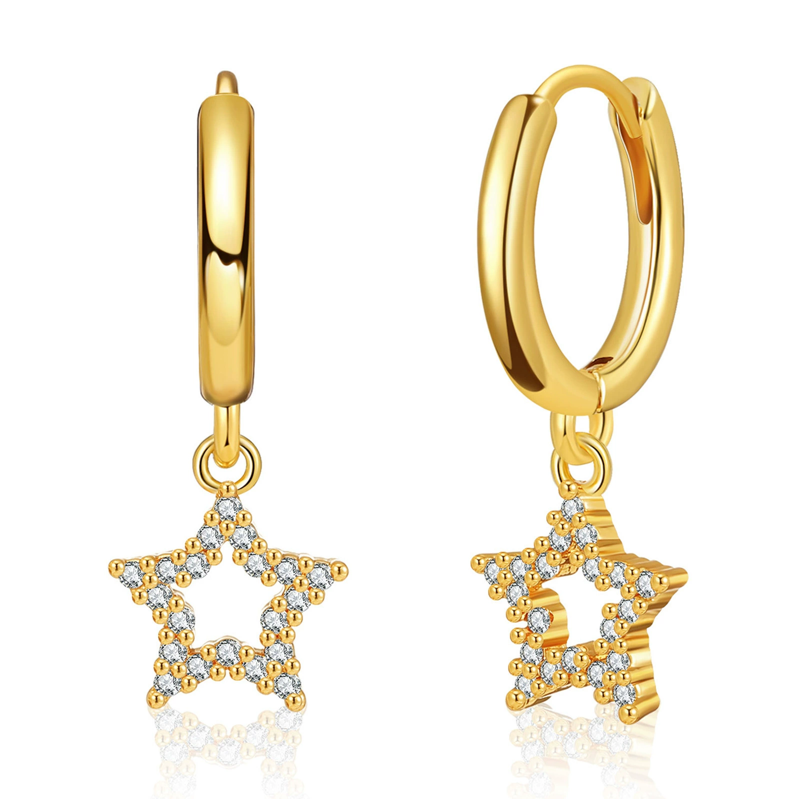 Серьги из меди, дизайнерский бренд, zirconium, 18 карат, тренд сезона, микро инкрустация