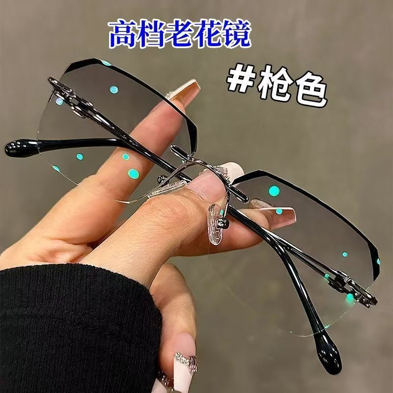 【ブルーライト対策】高級ビジネス老眼鏡遠近両用ファッション超軽量無枠ブルーライト防止|undefined