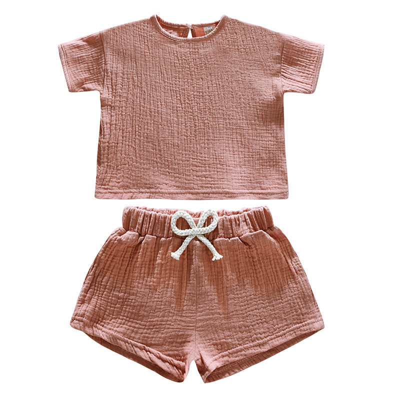 160g Weight Kids Clothing Sets Children's Clothing Type Short Sleeve Sleeve Length Cotton Fabric Type Pant Co-ord Set Sets Type 2 Pieces Set Quantity Home, Daily Occasion Round Neck Neckline Regular Fit Fit Type Solid Color Pattern Summer Season Girl'S, Boy'S Gender Simple Style, Classic Style Style Simple Style Classic Style Solid Color Cotton Girls Clothing Sets 21