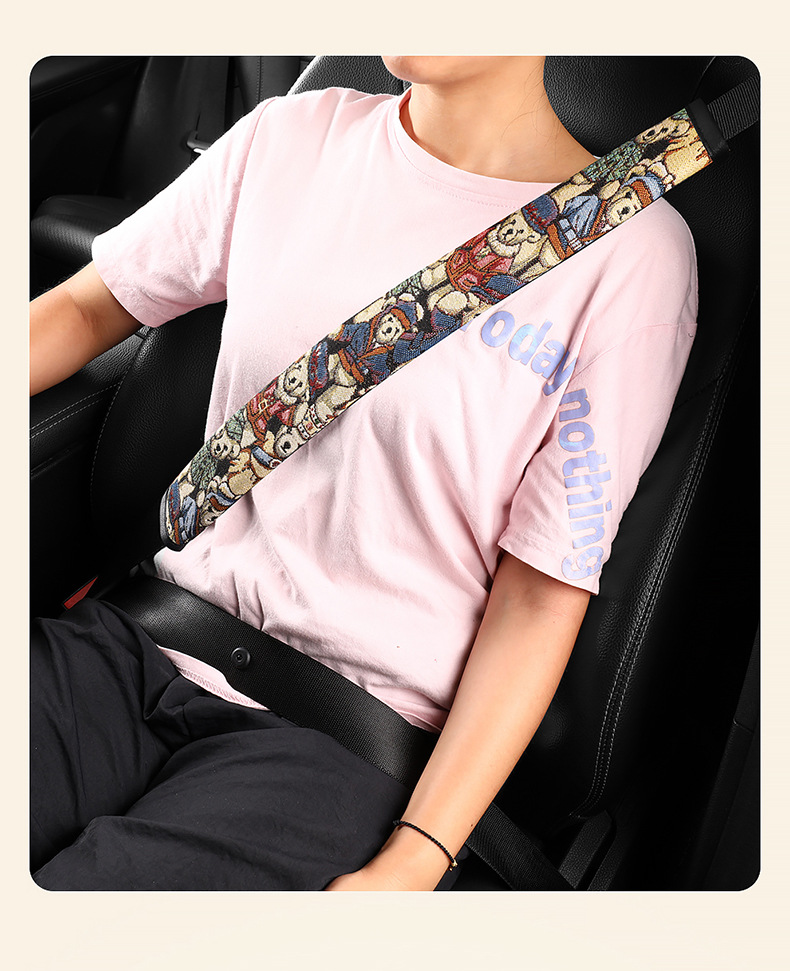 Car Long Shoulder Cover Safety Belt Shoulder Cover Safety Belt Cover Anti-Leveling Anti-Wear Soft Protective Cover Decoration for Truck