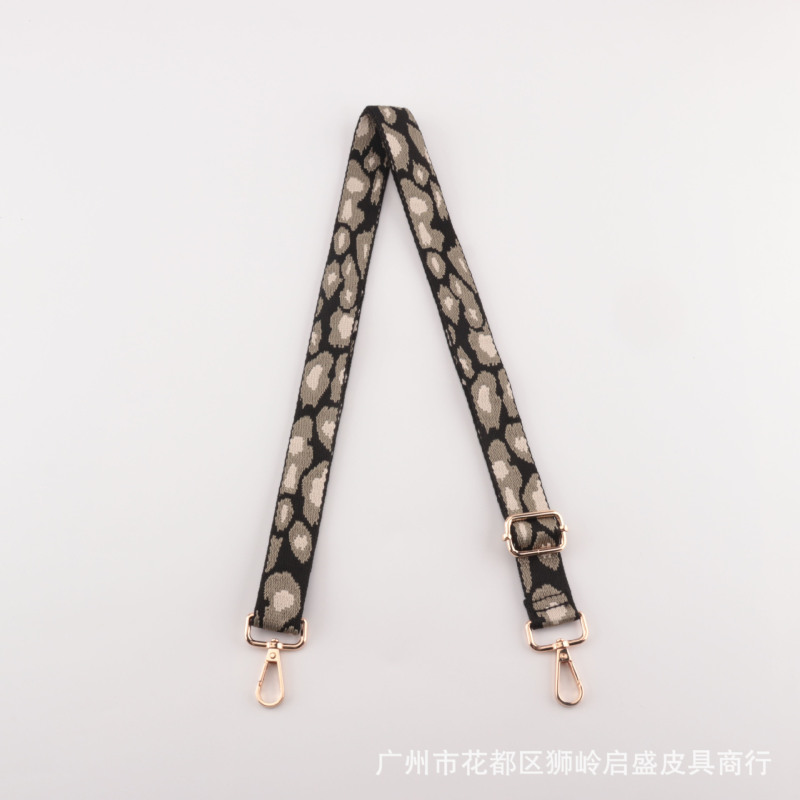 新款2.5CM彩色提花豹纹宽肩带包包配件带子斜挎个性长款背带跨境|undefined