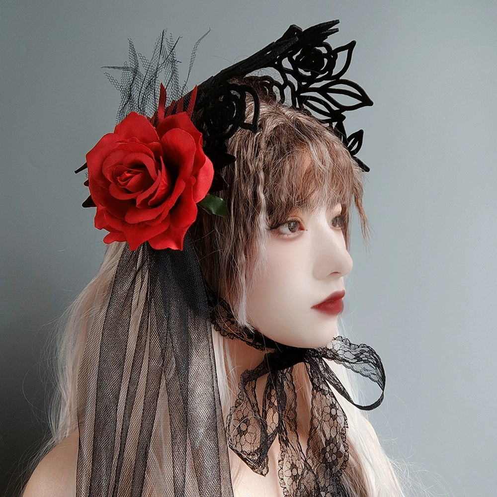 Французская Lolita Witch Witch Popinte плоская шляпа Halloween Rose Hat FD-117
