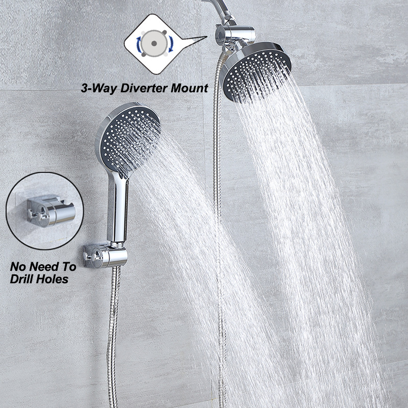 Foreign Trade American Concealed Double Shower Set 3-Function Supercharged Top Spray Three-Way Water Distributor Shower Head Set Foreign Trade American Concealed Double Shower Set 3-Function Supercharged Top Spray Three-Way Water Distributor Shower Head Set