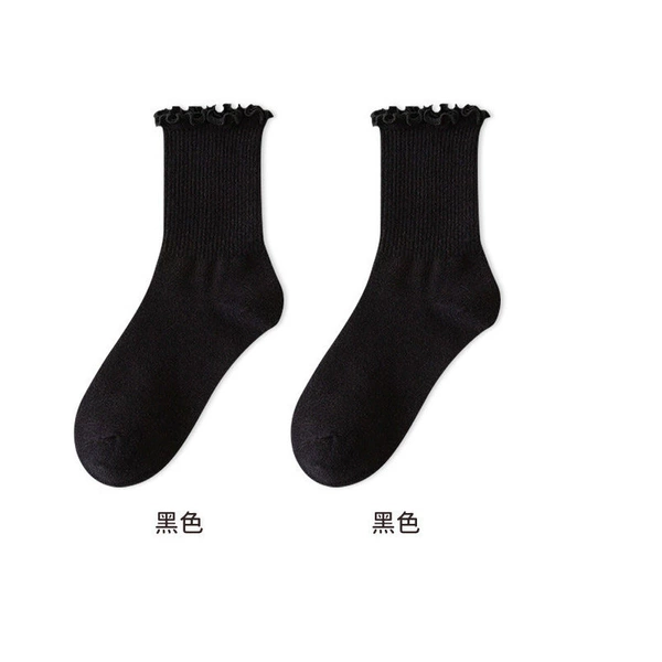 Middle Stockings [Black in Wood Ear] Women's models
