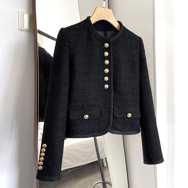 Autumn New Style 2025 Autumn and Winter Tweed Short Classic Heavy-Duty Elegant Jacket for Women - 1 Long Sleeve