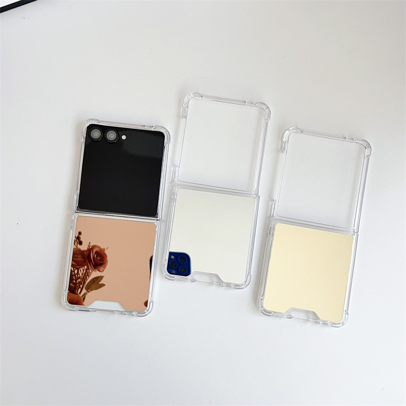 Cross-Border Applicable Samsung Galaxy Z Flip 7 Phone Case Foldable Screen Zflip6 Mirror Cover 5/4/8 Protective Case