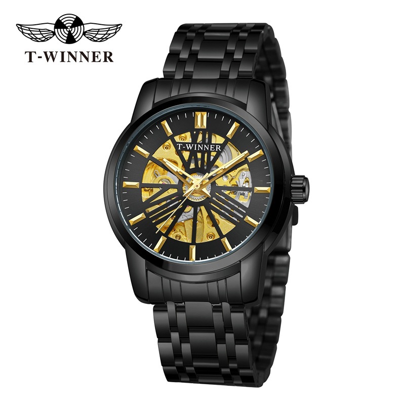 2026 Mechanical Steel Band, Business Men's Round Dial Mechanical Watch With Luminous Hands 8215_voghion.com