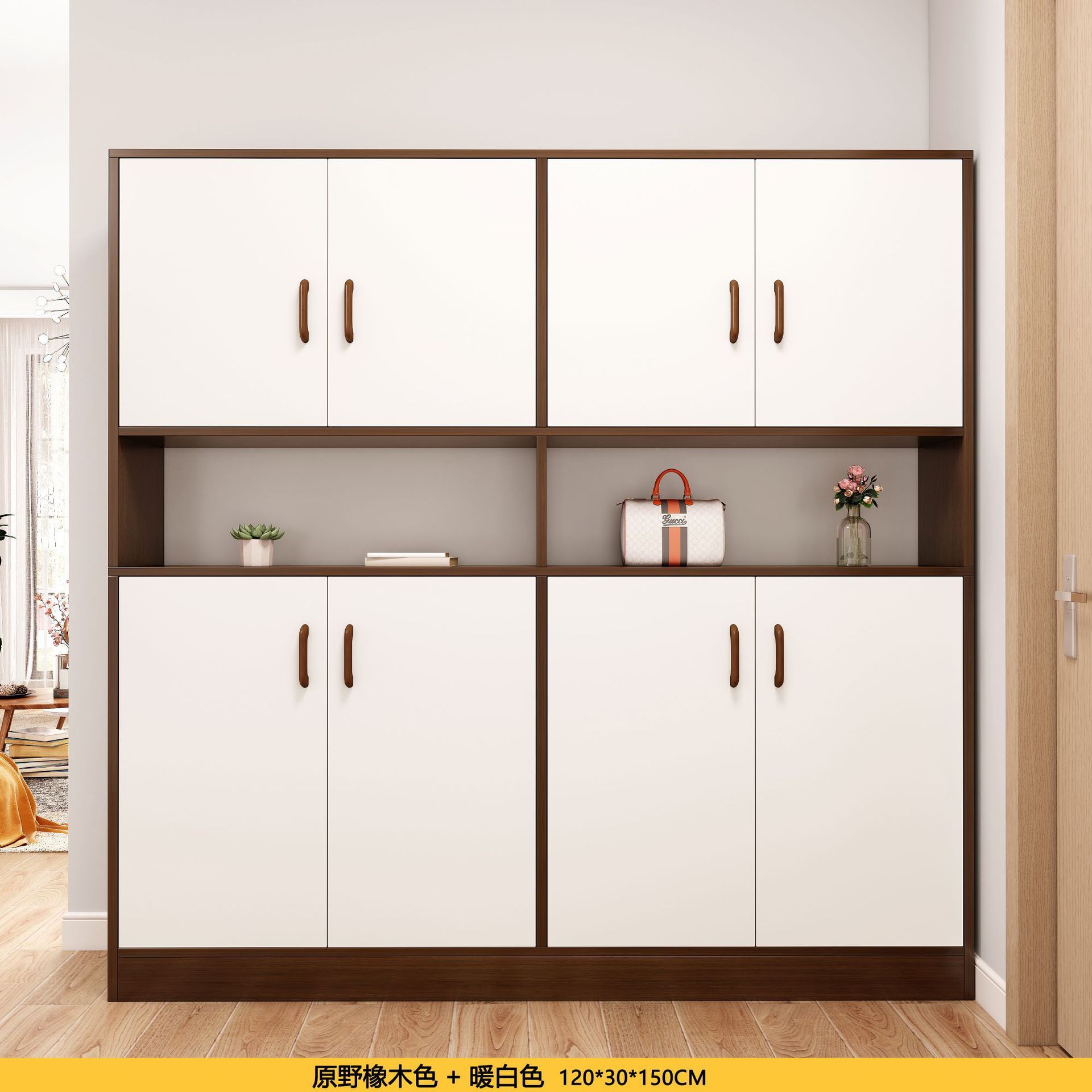 [신형 8도어 더블그리드] 와일드오크 컬러 120cm