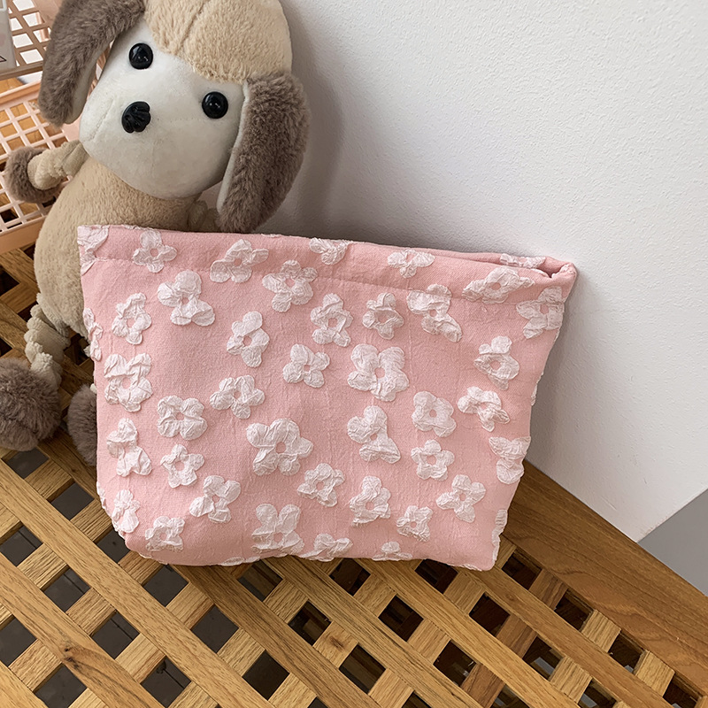 Bolsa de cosméticos bolsa de almacenamiento de flores de alta calidad portátil de gran capacidad para mujeres Internet celebridad ins estilo bolsa de almacenamiento bolsa de lavado