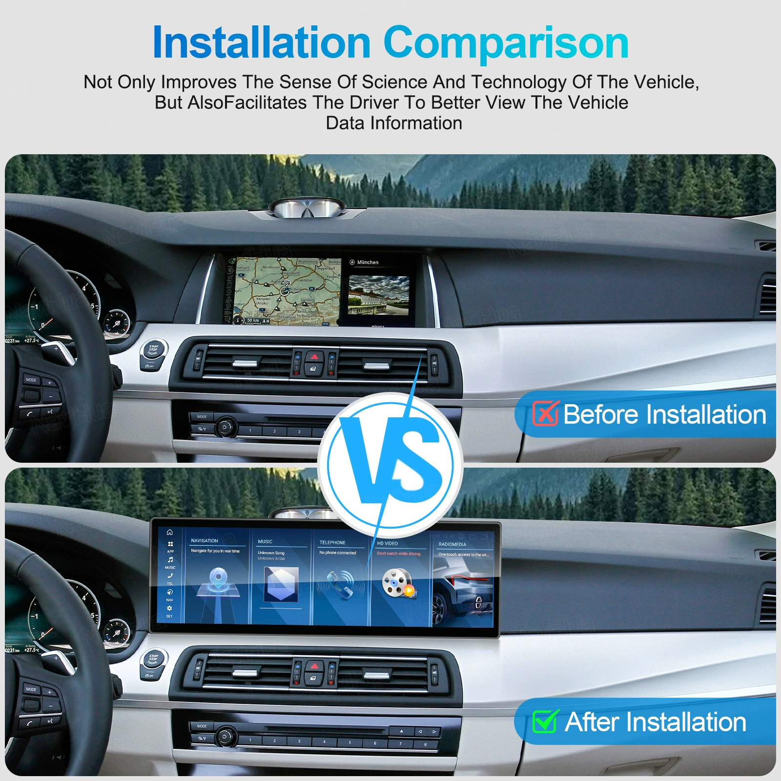 Подходит для серии BMW 567, X1X5X6, 14.9-дюймовый Android центральный блок навигации автомобиля, все-в-одном, с 360 функциями