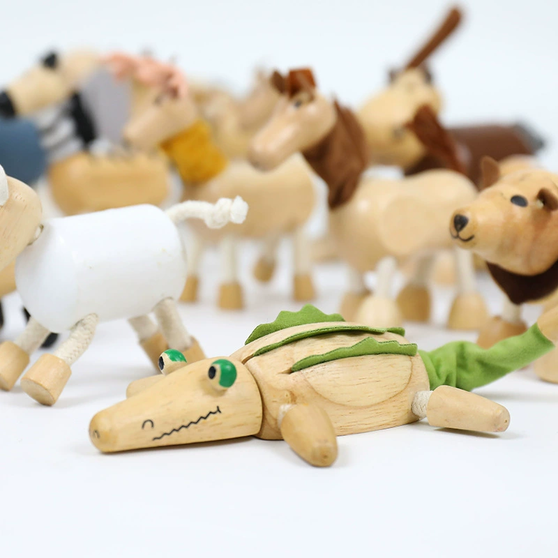 Wooden realistic constructor, farm, doll, early education